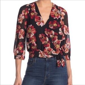 Madewell Effie floral print wrap top Size Small